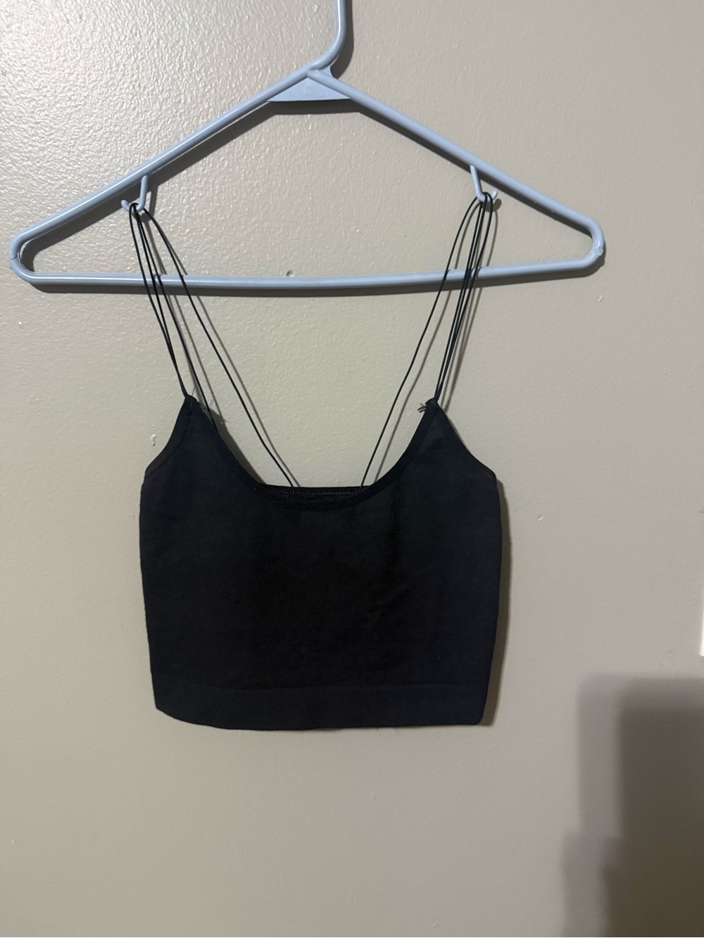 Urban Outfitters Black Double-Strap Crop Camisole out from under line size M